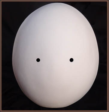 masque larvaire, masque de theatre, fabrication larvaire masque